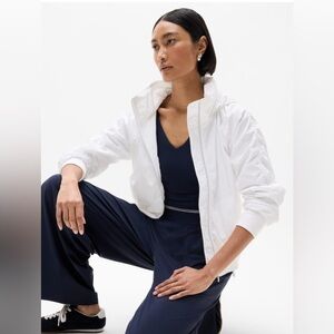 NWT Athleta Jetset Bomber Bright White Jacket Size S/P